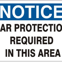Notice Ear Protection Required In This Area Signs | N-1604