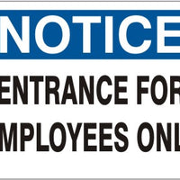 Notice Entrance For Employees Only Signs | N-1610