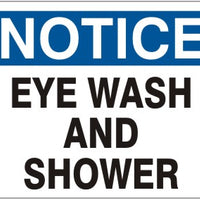 Notice Eye Wash And Shower Signs | N-1614