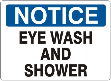 Notice Eye Wash And Shower Signs | N-1614