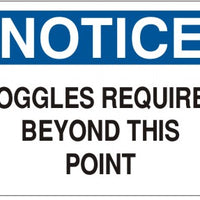 Notice Goggles Required Beyond This Point Signs | N-3602