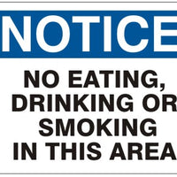 Notice No Eating Drinking Or Smoking In This Area Signs | N-4716
