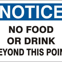 Notice No Food Or Drink Beyond This Point Signs | N-4721