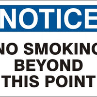 Notice No Smoking Beyond This Point Signs | N-4731