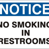 Notice No Smoking In Restrooms Signs | N-4733