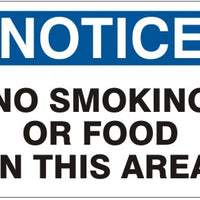 Notice No Smoking Or Food In This Area Signs | N-4734