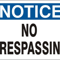 Notice No Trespassing Signs | N-4744