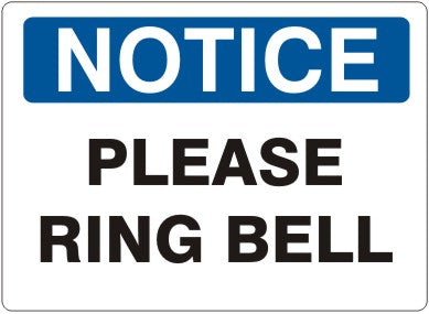 Notice Please Ring Bell Signs | N-6010