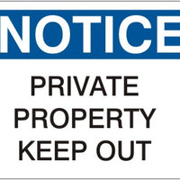 Notice Private Property Keep Out Signs | N-6021
