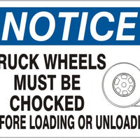 Notice Truck Wheels Must Be Chocked Before Loading Or Unloading Signs | N-8124