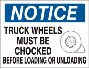 Notice Truck Wheels Must Be Chocked Before Loading Or Unloading Signs | N-8124
