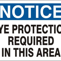 Notice Eye Protection Required In This Area Signs | N-9641
