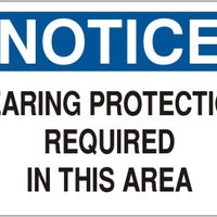 Notice Hearing Protection Required In This Area Signs | N-3711