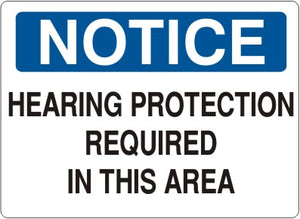 Notice Hearing Protection Required In This Area Signs | N-3711