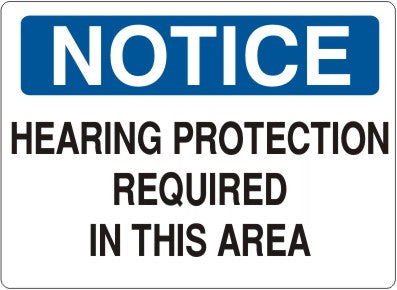 Notice Hearing Protection Required In This Area Signs | N-3711