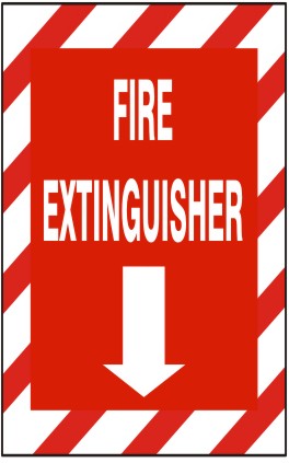 Fire Extinguisher Down Arrow Signs | G-2629