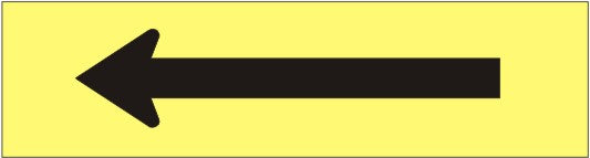 Arrow Black On Yellow Press-On Decal | PD-0019