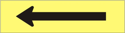 Arrow Black On Yellow Press-On Decal | PD-0019