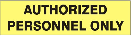 Authorized Personnel Only Press-On Decal | PD-0043