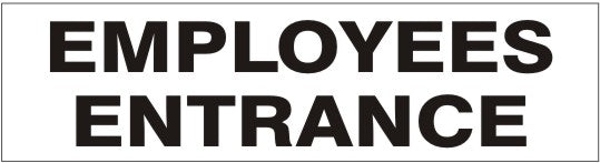 Employees Entrance Press-On Decal | PD-1653