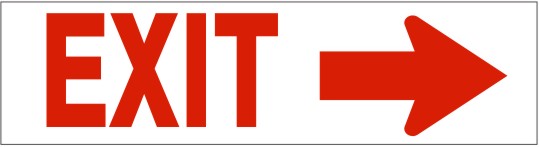 Exit Right Arrow Press-On Decal | PD-1686