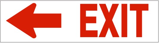Exit Left Arrow Press-On Decal | PD-1691