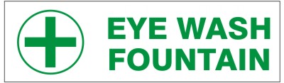 Eye Wash Fountain Press-On Decal | PD-1712