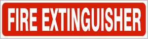 Fire Exinguisher White On Red Press-On Decal | PD-2628