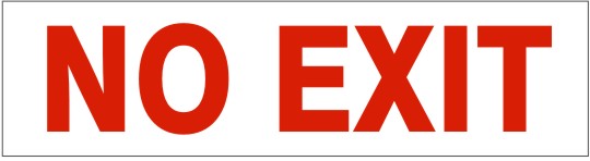 No Exit Press-On Decal | PD-4732