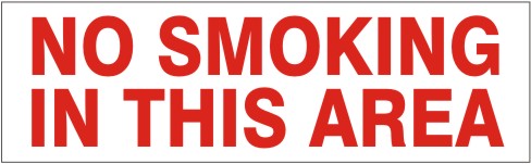 No Smoking In This Area Press-On Decal | PD-4859
