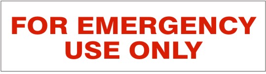 For Emergency Use Only Press-On Decal | PD-2697