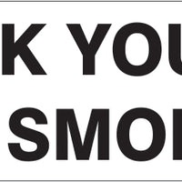 Thank You For Not Smoking Press-On Decal | PD-8102
