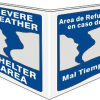 Severe Weather Shelter Area Bilingual Wall Projection Standard and Glow | PWS-71