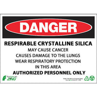 Respirable Crystalline Silica Eco Danger Signs Available In Different Sizes and Materials