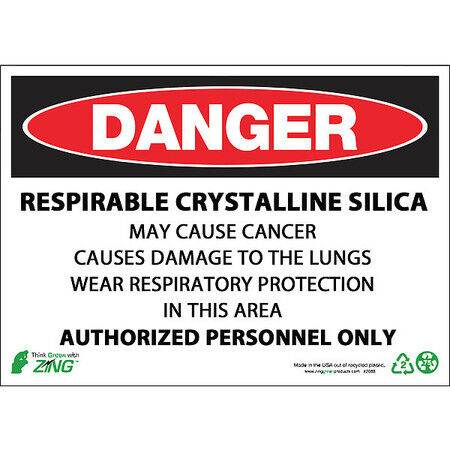 Respirable Crystalline Silica Eco Danger Signs Available In Different Sizes and Materials